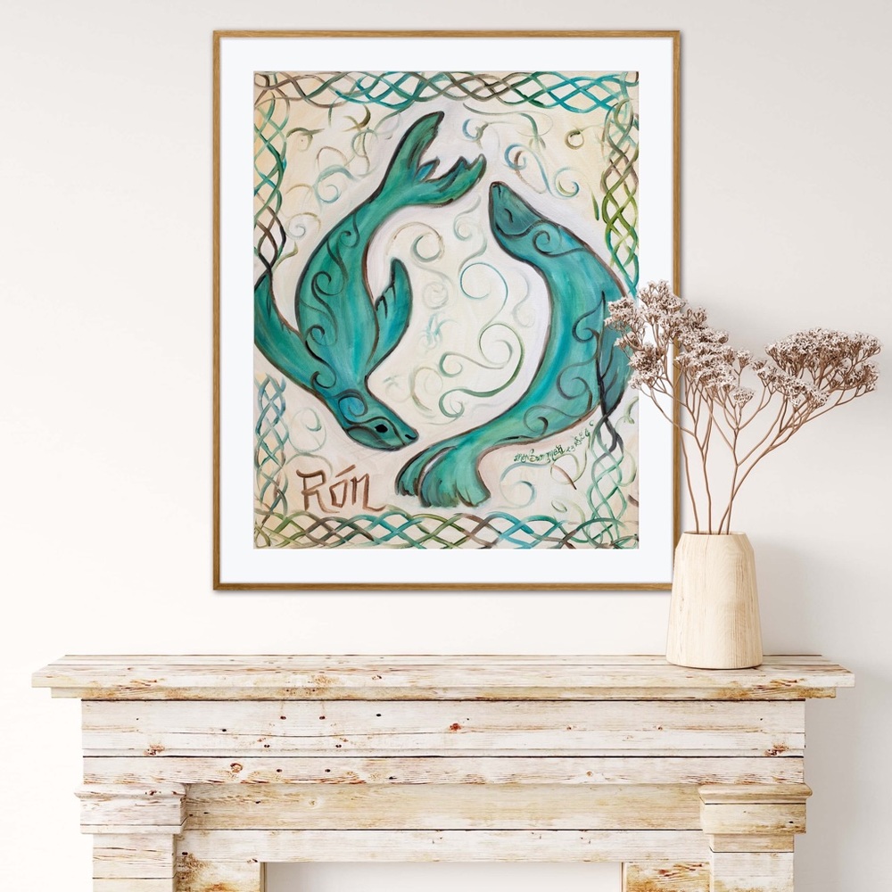 Rón Art Print minimalist ocean sea Irish Celtic mythology seal spirit animal - Picture 5 of 6